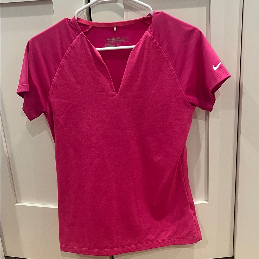 Nike Fuchsia V-Neck Active Top